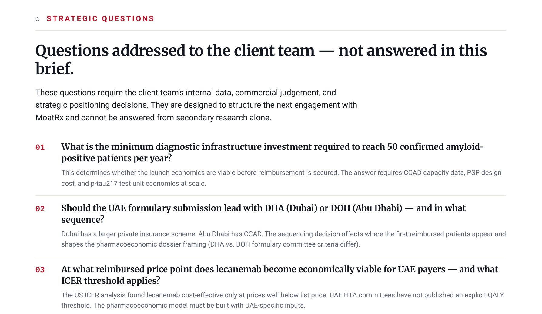Client Alignment Questions — sample page